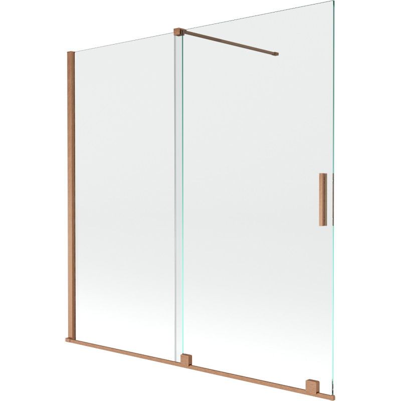 Mexen Velar paravan de baie cu 2 aripi glisante 160 x 150 cm, transparent, cupru periat - 896-160-000-01-65