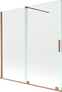 Mexen Velar paravan de baie cu 2 aripi glisante 160 x 150 cm, transparent, cupru periat - 896-160-000-01-65