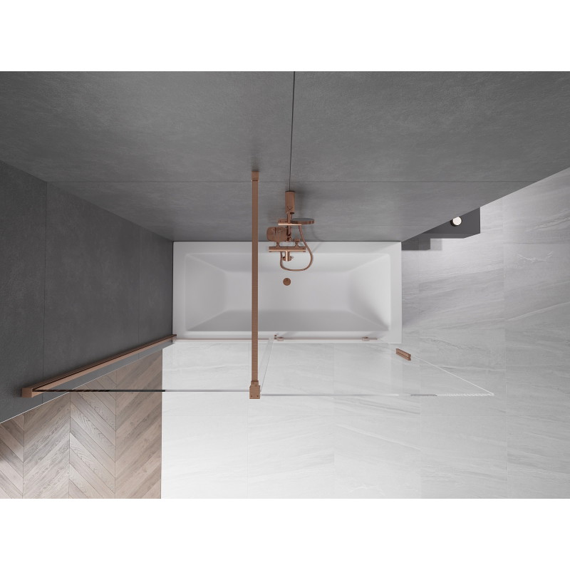 Mexen Velar paravan de baie cu 2 aripi glisant 160 x 150 cm, transparent, cupru periat - 896-160-000-01-65
