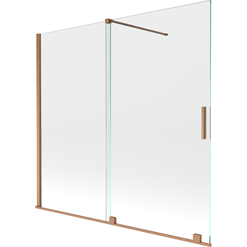 Mexen Velar paravan de duș cu 2 canaturi glisante 170 x 150 cm, transparent, cupru periat - 896-170-000-01-65