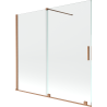 Mexen Velar paravan cadă 2-aripi culisant 170 x 150 cm, transparent, Cupru cu aspect periat - 896-170-000-01-65