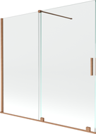 Mexen Velar paravan cadă 2-aripi culisant 170 x 150 cm, transparent, Cupru cu aspect periat - 896-170-000-01-65