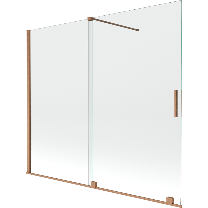 Mexen Velar paravan cadă 2-aripi culisant 180 x 150 cm, transparent, Cupru cu aspect periat - 896-180-000-01-65