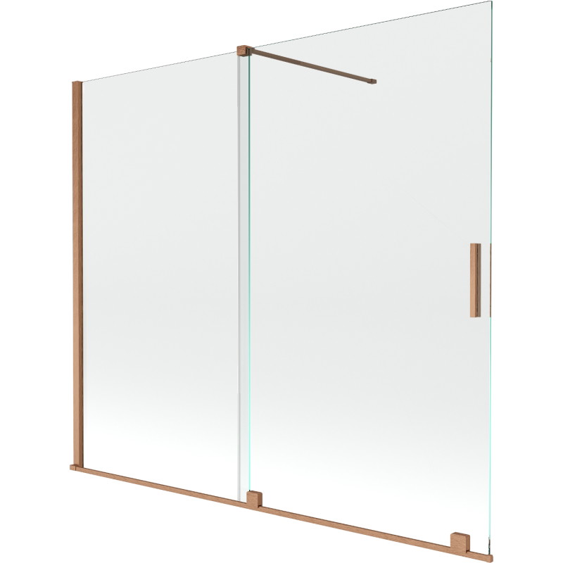 Mexen Velar paravan de baie cu 2 aripi glisant 180 x 150 cm, transparent, cupru periat - 896-180-000-01-65