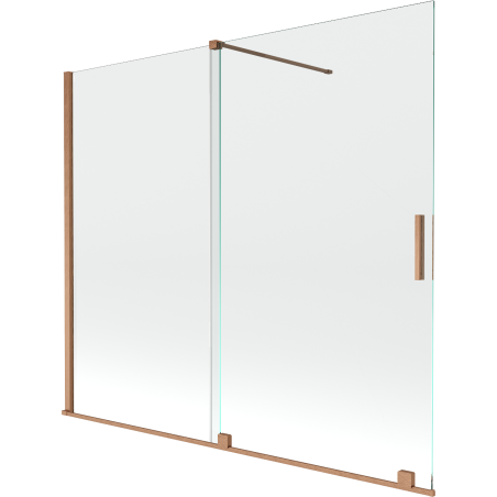 Mexen Velar paravan de cadă cu 2 uși glisante 180 x 150 cm, transparent, cupru periat - 896-180-000-01-65