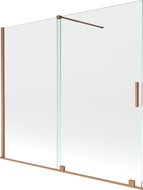Mexen Velar paravan de cadă cu 2 aripi glisant 180 x 150 cm, transparent, cupru periat - 896-180-000-01-65