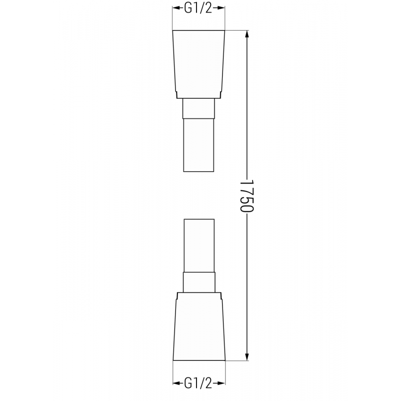 Mexen furtun de duș 175 cm, negru - 79475-70