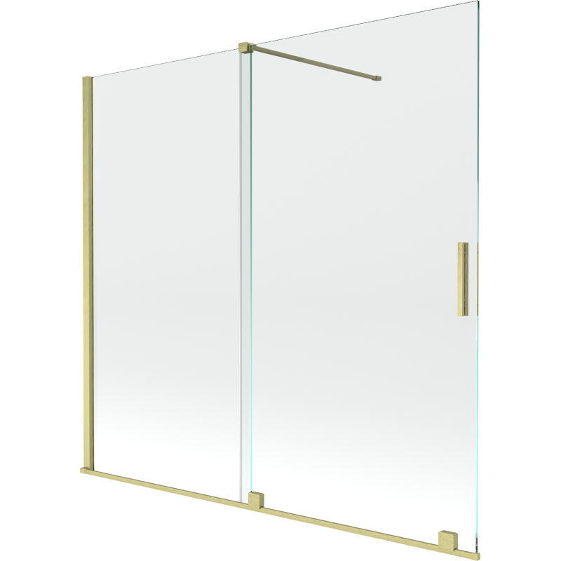 Mexen Velar paravan de baie cu 2 uși glisante 170 x 150 cm, transparent, auriu satin - 896-170-000-01-55