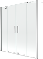Mexen Velar Duo kádparaván, 2-szárnyas, tolópaneles, 140 x 150 cm, átlátszó, króm - 896-140-000-02-01