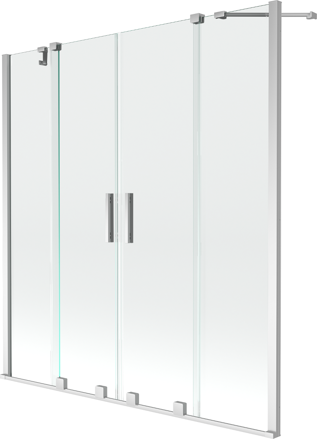 Mexen Velar Duo paravan cadă 2-aripi culisant 140 x 150 cm, transparent, Crom - 896-140-000-02-01