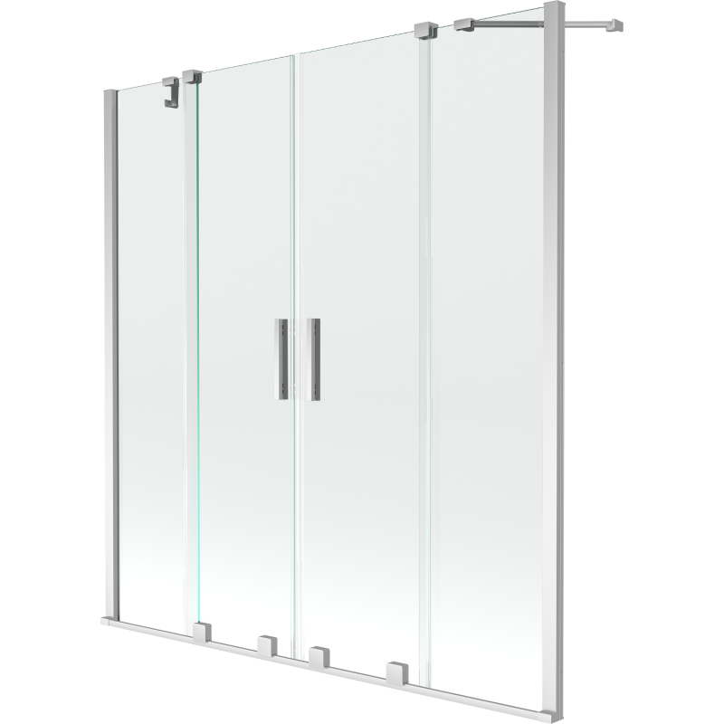 Mexen Velar Duo paravan cadă 2-aripi culisant 160 x 150 cm, transparent, Crom - 896-160-000-02-01