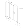 Paravan de cadă Mexen Velar Duo cu 2 uși glisante 160 x 150 cm, transparent, crom - 896-160-000-02-01