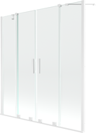 Mexen Velar Duo kétpaneles, 140 x 150 cm-es toló fürdőkád paraván, átlátszó, fehér - 896-140-000-02-20