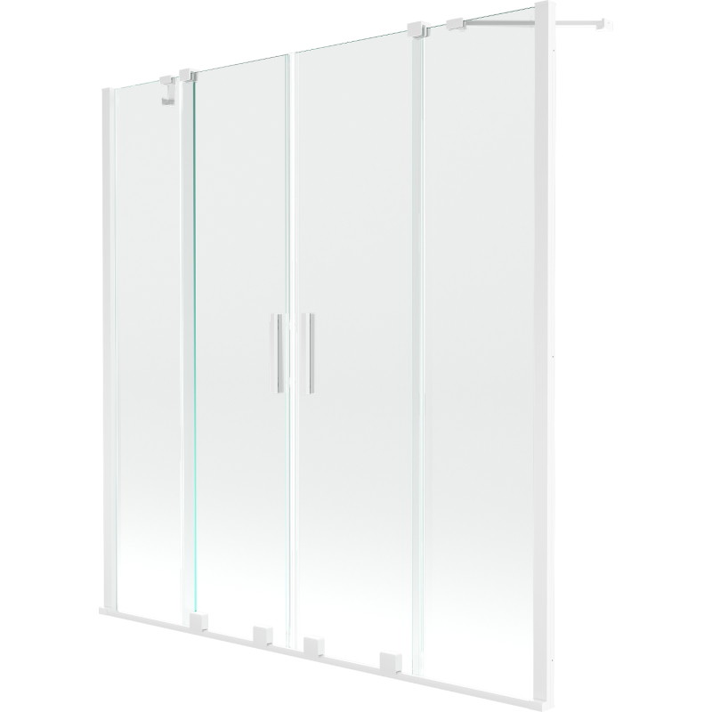 Mexen Velar Duo paravan cadă 2-canaturi culisant 150 x 150 cm, transparent, alb - 896-150-000-02-20