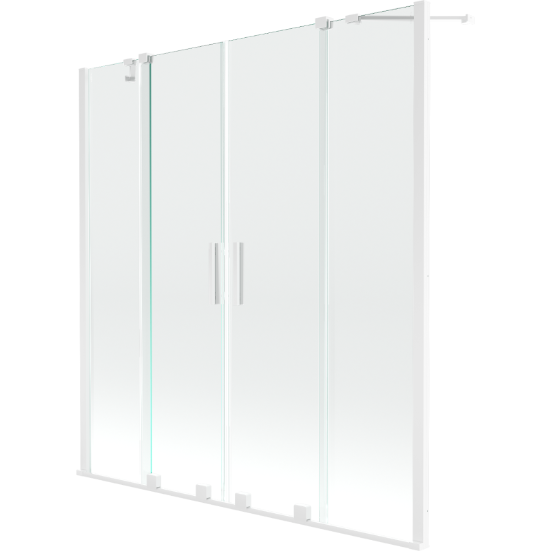 Mexen Velar Duo panou pentru cadă cu 2 uși glisante 160 x 150 cm, transparent, alb - 896-160-000-02-20