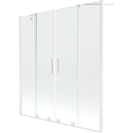 Mexen Velar Duo panou pentru cadă cu 2 uși glisante 160 x 150 cm, transparent, alb - 896-160-000-02-20