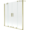 Mexen Velar Duo kétszárnyú, toló kádparaván 140 x 150 cm, átlátszó, arany - 896-140-000-02-50