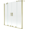 Mexen Velar Duo paravan cadă 2-aripi culisant 140 x 150 cm, transparent, Auriu - 896-140-000-02-50