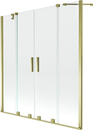 Mexen Velar Duo kádparaván, 2-szárnyú tolható 140 x 150 cm, átlátszó, arany - 896-140-000-02-50
