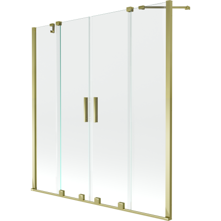 Mexen Velar Duo paravan de baie cu 2 aripi glisant 160 x 150 cm, transparent, auriu - 896-160-000-02-50