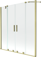 Mexen Velar Duo kétpaneles, toló kádparaván 150 x 150 cm, átlátszó, arany szálcsiszolt - 896-150-000-02-55