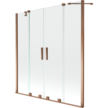 Mexen Velar Duo paravan cadă 2-aripi culisant 140 x 150 cm, transparent, Roz-auriu - 896-140-000-02-60