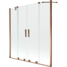 Mexen Velar Duo kádparaván 2-szárnyú toló 150 x 150 cm, átlátszó, rózsaarany - 896-150-000-02-60