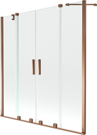 Mexen Velar Duo paravan pentru cadă, cu 2 panouri glisante, 150 x 150 cm, transparent, aur roz - 896-150-000-02-60