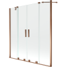 Mexen Velar Duo kádparaván, 2 szárnyú tolóajtós, 160 x 150 cm, átlátszó, rózsaarany - 896-160-000-02-60