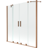 Mexen Velar Duo paravan cadă 2-aripi culisant 160 x 150 cm, transparent, Cupru cu aspect periat - 896-160-000-02-65