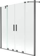 Mexen Velar Paravan de duș Duo, culisant cu 2 aripi, 150 x 150 cm, transparent, gri periat - 896-150-000-02-66