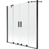 Mexen Velar Duo paravan de cadă cu două panouri culisante 140 x 150 cm, transparent, negru - 896-140-000-02-70