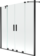 Mexen Velar Duo paravan cadă 2-aripi culisant 140 x 150 cm, transparent, Neagră - 896-140-000-02-70