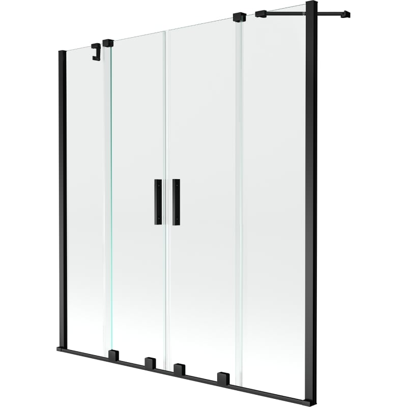 Mexen Velar Duo kádparaván 2-szárnyas tolóajtó 150 x 150 cm, átlátszó, fekete - 896-150-000-02-70