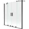 Mexen Velar Duo paravan de baie cu 2 uși culisante 150 x 150 cm, transparent, negru - 896-150-000-02-70