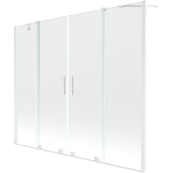 Mexen Velar Duo paravan cadă 2-aripi culisant 170 x 150 cm, transparent, Albă - 896-170-000-02-20