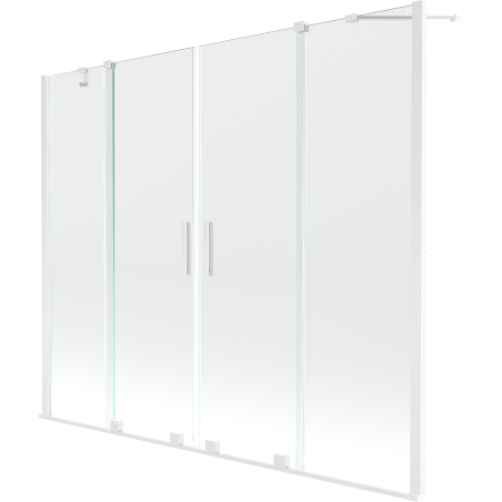 Mexen Velar Duo paravan cadă 2-aripi culisant 180 x 150 cm, transparent, Albă - 896-180-000-02-20