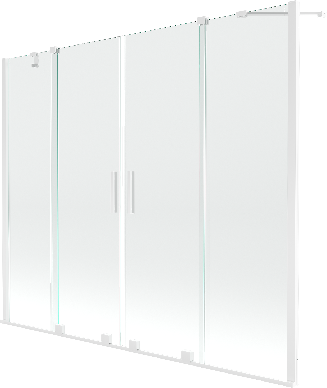 Mexen Velar Duo paravan cadă 2-aripi culisant 180 x 150 cm, transparent, Albă - 896-180-000-02-20