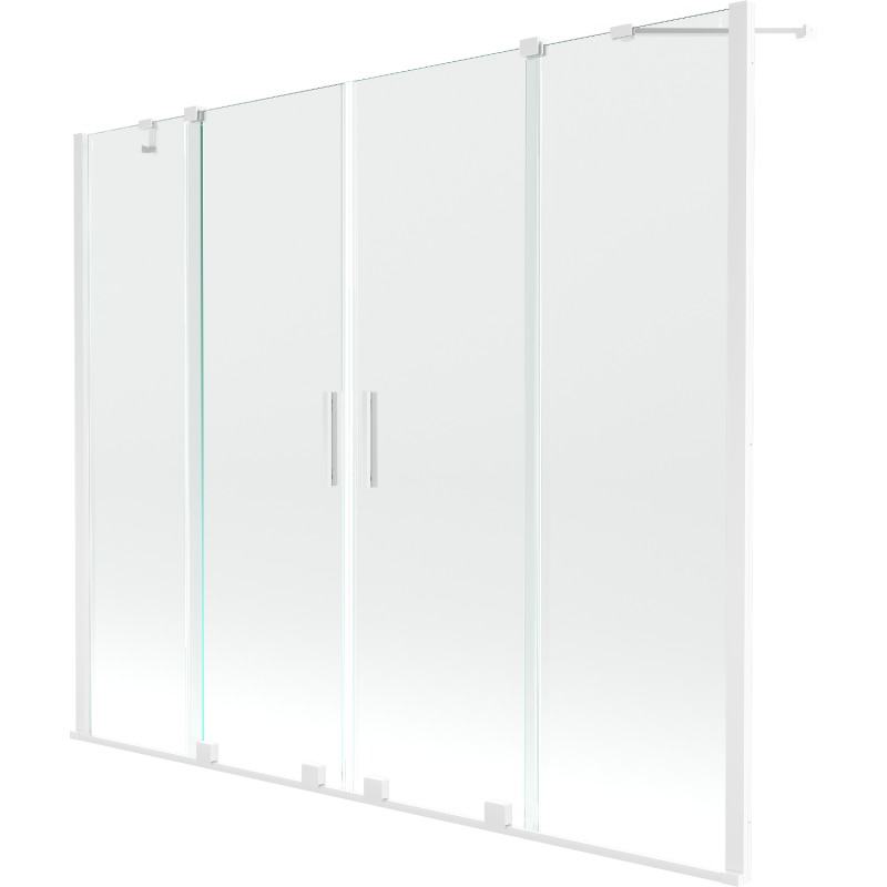 Mexen Velar Duo paravan cadă cu 2 canate glisante 200 x 150 cm, transparent, alb - 896-200-000-02-20