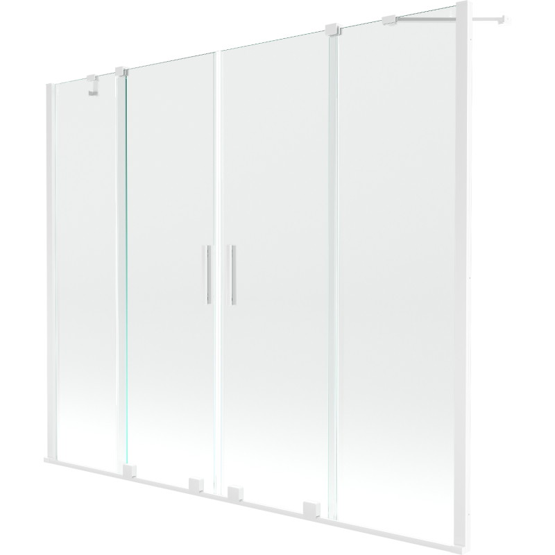 Mexen Velar Duo paravan de cadă cu 2 aripi glisante 200 x 150 cm, transparent, alb - 896-200-000-02-20