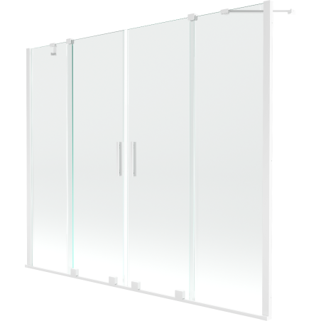 Mexen Velar Duo paravan cadă cu 2 canate glisante 200 x 150 cm, transparent, alb - 896-200-000-02-20