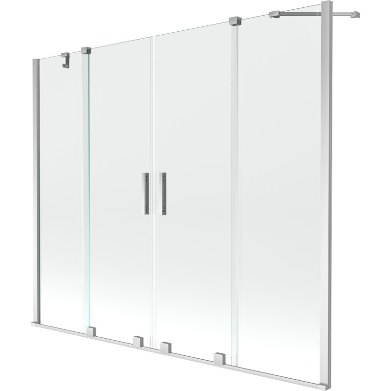 Mexen Velar Duo paravan cadă 2-aripi culisant 200 x 150 cm, transparent, Crom - 896-200-000-02-01