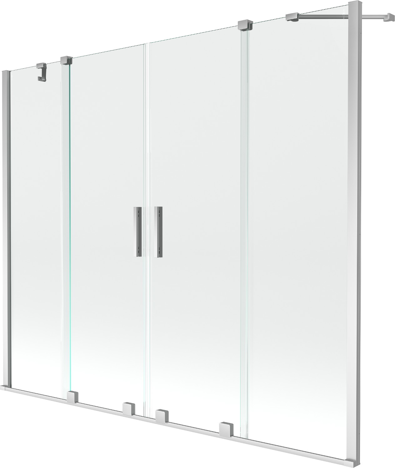 Mexen Velar Duo paravan cadă 2-aripi culisant 200 x 150 cm, transparent, Crom - 896-200-000-02-01