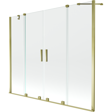 Mexen Velar Duo paravan cadă 2-aripi culisant 170 x 150 cm, transparent, Auriu - 896-170-000-02-50