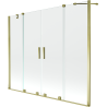 Mexen Velar Duo paravan cadă 2-aripi culisant 200 x 150 cm, transparent, Auriu - 896-200-000-02-50