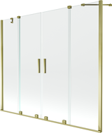 Mexen Velar Duo kádparaván 2-szárnyas tolóajtós 200 x 150 cm, átlátszó, arany - 896-200-000-02-50