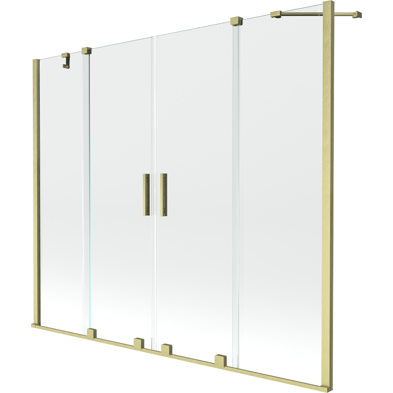 Mexen Velar Duo paravan pentru cadă cu 2 aripi culisante 170 x 150 cm, transparent, auriu periat - 896-170-000-02-55