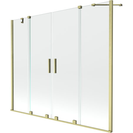 Mexen Velar Duo paravan pentru cadă cu 2 aripi culisante 170 x 150 cm, transparent, auriu periat - 896-170-000-02-55