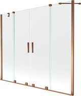 Mexen Velar Duo paravan de cadă cu 2 aripi glisante 170 x 150 cm, transparent, aur roz - 896-170-000-02-60