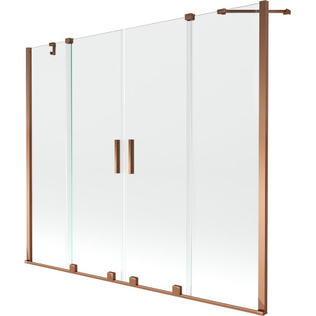 Mexen Velar Duo paravan cadă 2-aripi culisant 200 x 150 cm, transparent, Roz-auriu - 896-200-000-02-60